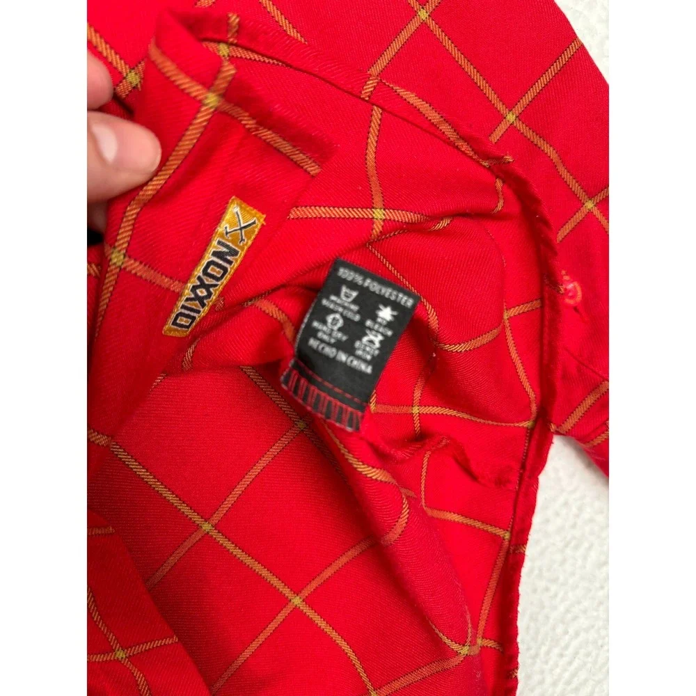 Dixxon Flannel Doomsday Shirt Mens Large Red Checkered Western Pocket Snap Front